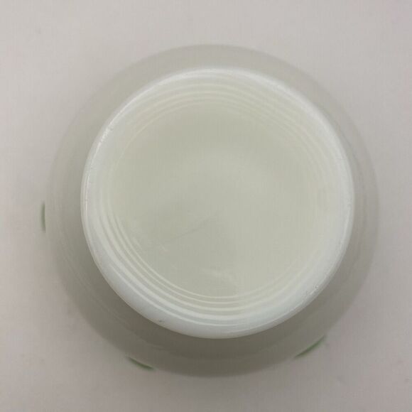 Vintage Fenton White Milk PetticoatGlass Green Ruffled Edge - Picture 7 of 9